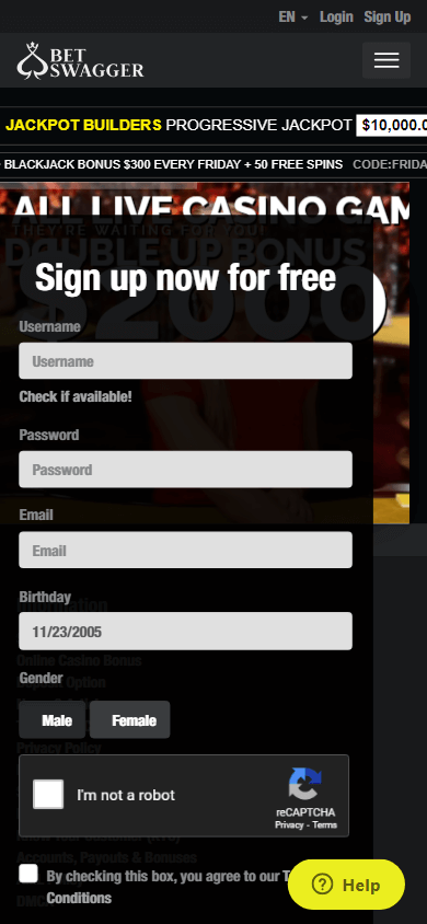 Bet Swagger Casino Mobile screenshot